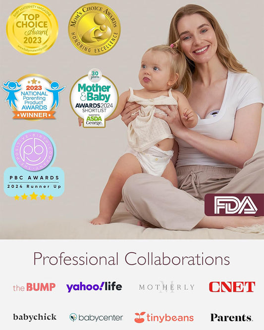 Momcozy All-in-one M5 Wearable Double Electric Breast Pump - Painless Pumping - Portable - 3 Modes & 9 Suction Levels - Rechargeable - Purple