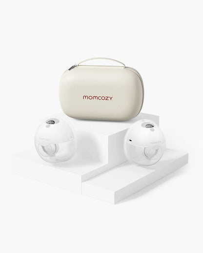 Momcozy All-in-one M5 Wearable Double Electric Breast Pump - Painless Pumping - Portable - 3 Modes & 9 Suction Levels - Rechargeable - Grey