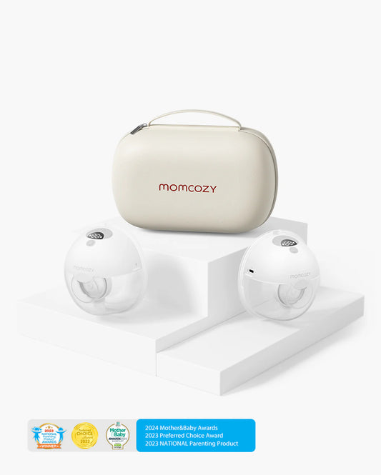 Momcozy All-in-one M5 Wearable Double Electric Breast Pump - Painless Pumping - Portable - 3 Modes & 9 Suction Levels - Rechargeable - Grey
