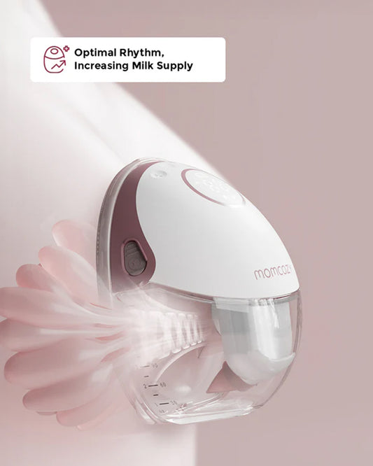 Momcozy M6 Wearable Mobile Style Single Electric  Breast Pump - 3 Modes & 9 Suction Levels - Portable - Rechargeable - Grey