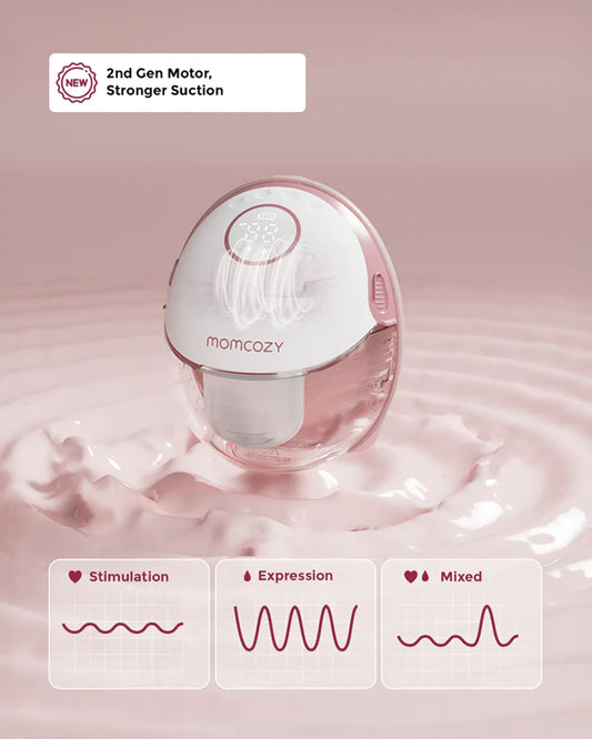Momcozy M6 Wearable Mobile Style Single Electric  Breast Pump - 3 Modes & 9 Suction Levels - Portable - Rechargeable - Grey