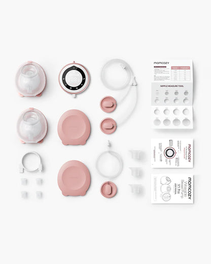 Momcozy V1 Pro Hospital Grade Wearable Breast Pump- 3 Fine-Tuned Rhythms with 15 Suction Levels-300mmHg Suction Power-Low Noise-Rechargeable Battery