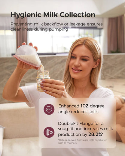 Momcozy V1 Pro Hospital Grade Wearable Breast Pump- 3 Fine-Tuned Rhythms with 15 Suction Levels-300mmHg Suction Power-Low Noise-Rechargeable Battery