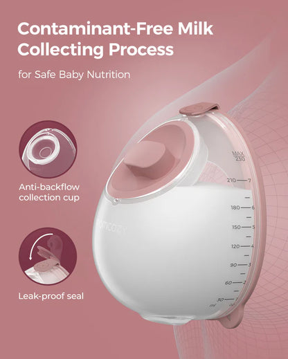 Momcozy V1 Pro Hospital Grade Wearable Breast Pump- 3 Fine-Tuned Rhythms with 15 Suction Levels-300mmHg Suction Power-Low Noise-Rechargeable Battery