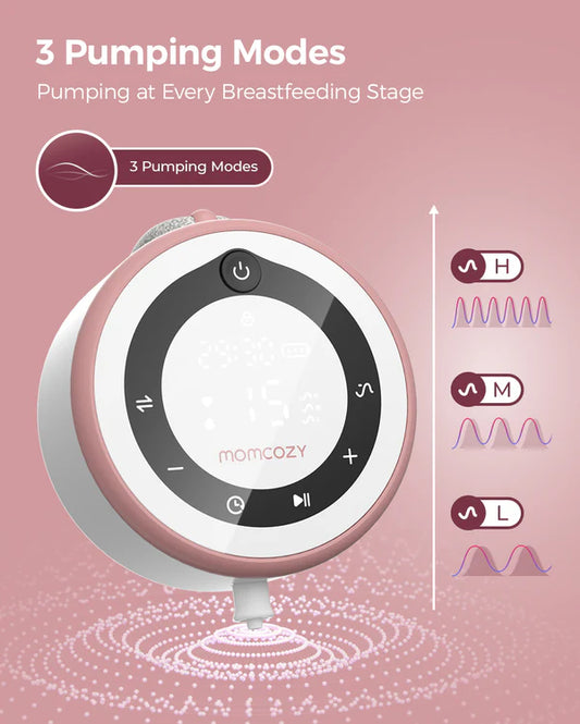Momcozy V1 Pro Hospital Grade Wearable Breast Pump- 3 Fine-Tuned Rhythms with 15 Suction Levels-300mmHg Suction Power-Low Noise-Rechargeable Battery