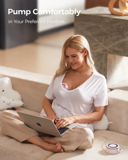 Momcozy V1 Pro Hospital Grade Wearable Breast Pump- 3 Fine-Tuned Rhythms with 15 Suction Levels-300mmHg Suction Power-Low Noise-Rechargeable Battery