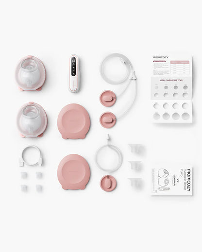 Momcozy V2 Pro Hospital Grade Wearable Breast Pump -Ultra-Light & Potent - 9 Suction Levels-288mmHg Suction Power-Low Noise-Portable-Rechargeable Battery