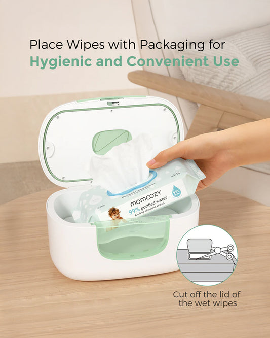 Momcozy Large Capacity Baby Wipe Warmer-3 Level Warm Light-4 Level Temperature Adjustments with Quick Heating-Compatible with 60-80 pcs