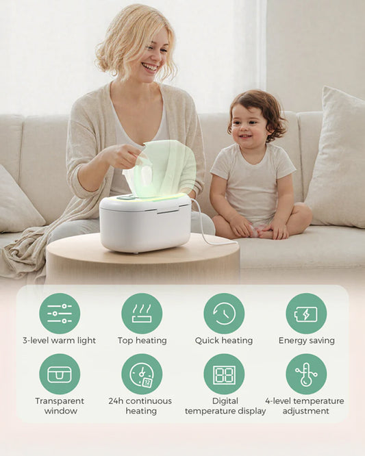 Momcozy Large Capacity Baby Wipe Warmer-3 Level Warm Light-4 Level Temperature Adjustments with Quick Heating-Compatible with 60-80 pcs