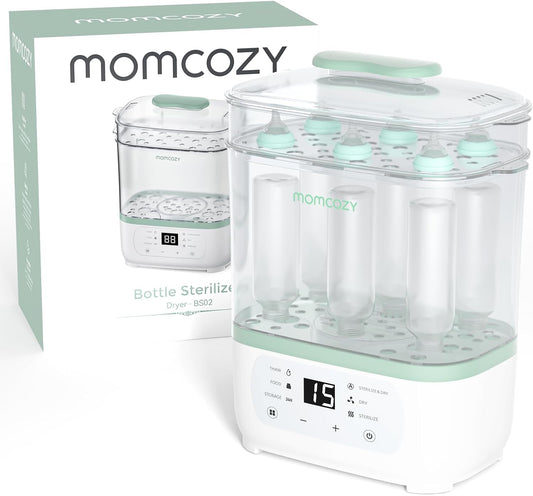 Momcozy Electric Bottle Sterilizer & Dryer - 8-in-1 Multi-Function - Large Capacity - Auto Shut Off - Safe & Efficient
