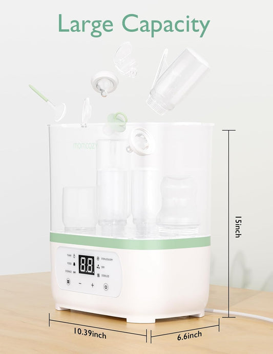 Momcozy Electric Bottle Sterilizer & Dryer - 8-in-1 Multi-Function - Large Capacity - Auto Shut Off - Safe & Efficient