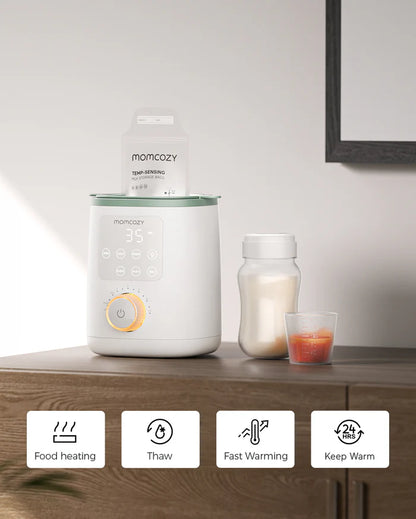Momcozy Nutri Smart Baby Bottle & Storage Bag Warmer - Water Bath Heating - Night-Light - 24h Keep Warm - Safe & Compact Design