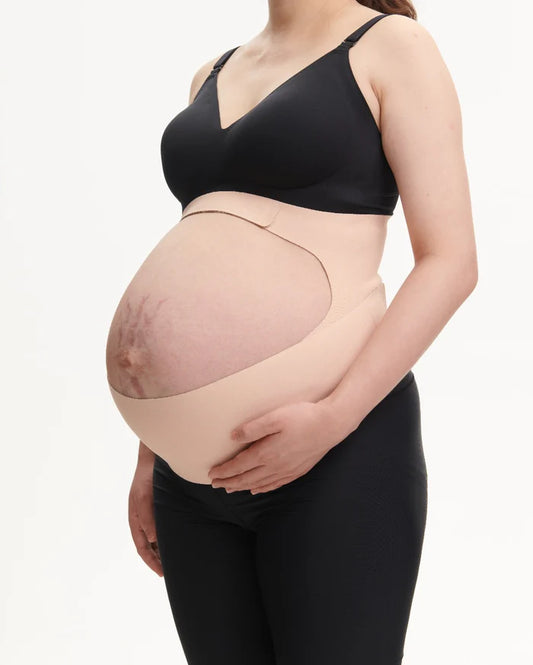 Momcozy BumpEase Ergonest Maternity Belly Band-O Shape Molding-Growing Belly Support-Ease Back Pain-During Pregnancy-Skin