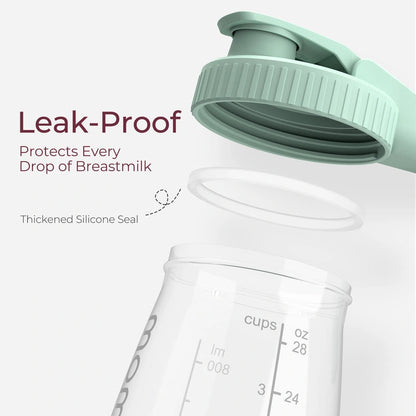 Momcozy Breast Milk Storage Container - Leak-Proof, Ergonomic Design, BPA-Free, Easy Pour & Hassle-Free Cleaning-Green