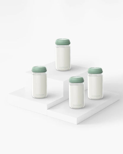 Momcozy Milk Storage Bottle Set – 11oz Wide-Neck - Leak-Proof Design - Pack of 4