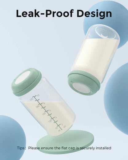 Momcozy Milk Storage Bottle Set – 11oz Wide-Neck - Leak-Proof Design - Pack of 4