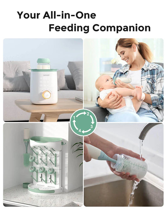 Momcozy Milk Storage Bottle Set – 11oz Wide-Neck - Leak-Proof Design - Pack of 4