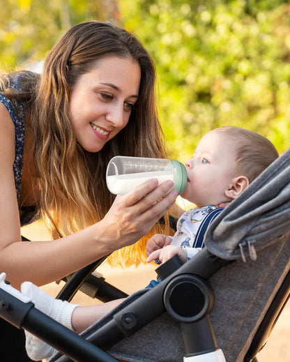 Momcozy Milk Storage Bottle Set – 11oz Wide-Neck - Leak-Proof Design - Pack of 4