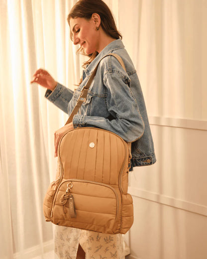 Baby Jalebi The Coast Diaper Bag-Backpack-Caramel-with Stroller Straps