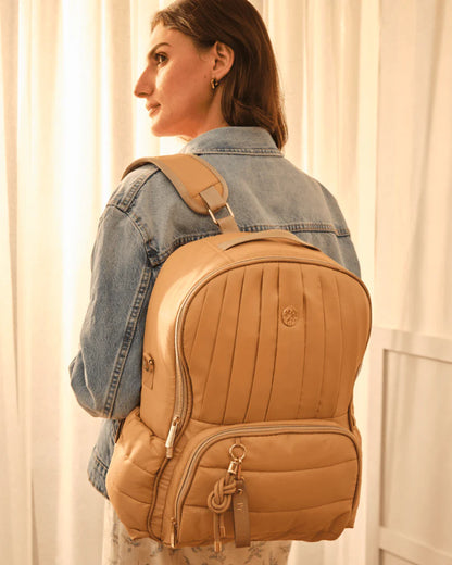 Baby Jalebi The Coast Diaper Bag-Backpack-Caramel-with Stroller Straps