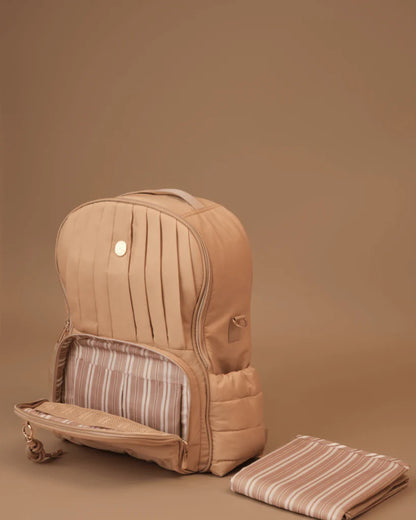 Baby Jalebi The Coast Diaper Bag-Backpack-Caramel-with Stroller Straps