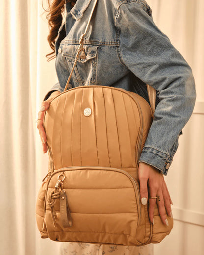 Baby Jalebi The Coast Diaper Bag-Backpack-Caramel-with Stroller Straps