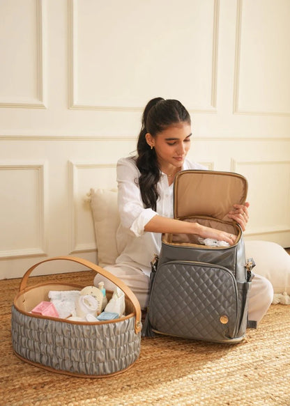 Baby Jalebi The Dune Diaper Caddy-Grey