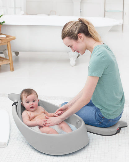 Skip Hop Moby Smart Sling-Mesh-For Baby Bath Tub-3-Stage Tub-0 to 36M-Grey