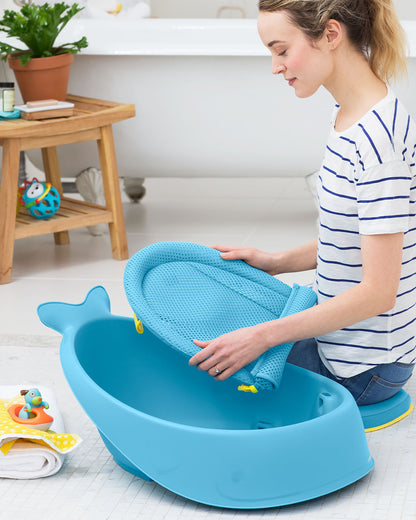 Skip Hop Moby Smart Sling-Mesh-For Baby Bath Tub-3-Stage Tub-0 to 36M-Blue