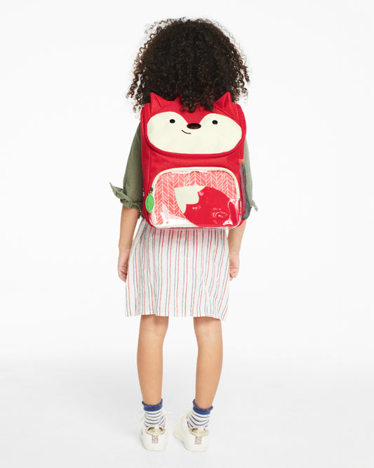 Skip Hop Zoo Little Kid Bagpack-Fox-With Mesh Bottle Pocket & Adjustable Padded Straps