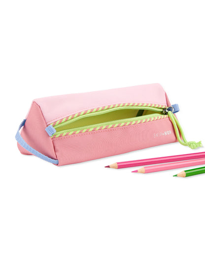 Skip Hop Wander Pencil Pouch - Compact & Lightweight - Durable Fabric - Easy Zip Closure - Peach Pink