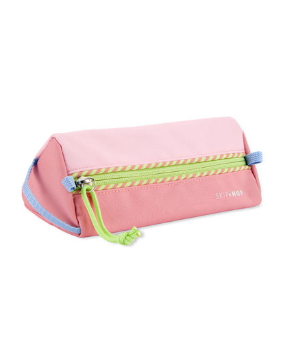 Skip Hop Wander Pencil Pouch - Compact & Lightweight - Durable Fabric - Easy Zip Closure - Peach Pink