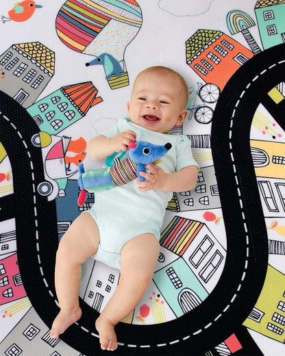 Skip Hop Doubleplay Reversible Playmat-Vibrant Village-Waterproof Foam-Playful Artwork-Easy to Clean-0M+