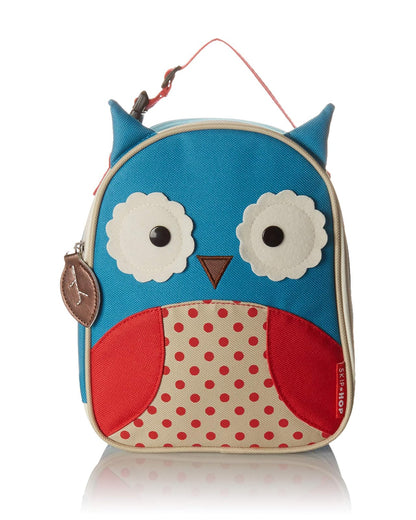 Skip Hop Zoo Lunchie Insulated Kids Lunch Bag - Keeps Food Fresh - Easy Carry Handle - Owl - Blue & Red