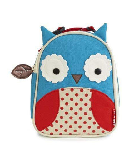 Skip Hop Zoo Lunchie Insulated Kids Lunch Bag - Keeps Food Fresh - Easy Carry Handle - Owl - Blue & Red
