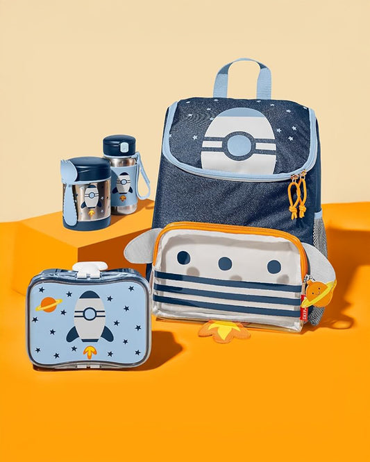 Skip Hop Spark Style Little Kid Backpack-Rocket-With Mesh Bottle Pocket & Adjustable Padded Shoulder Straps