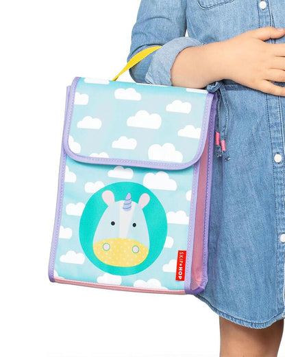 Skip Hop Zoo Lunchie Insulated Kids Lunch Bag - Keeps Food Fresh - Easy Carry Handle - Unicorn - Blue