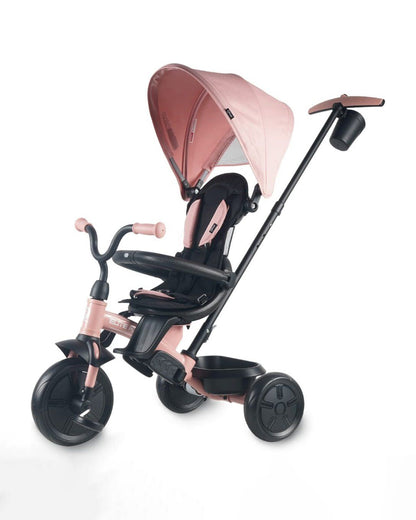 Qplay Elite Platinum 6 in 1 Trike-Height Adjustable Parent Handle Bar-360 Degrees Rotating Seat-5 Point Harness-For 10M to 6Y (Upto 25 Kg)-Pink