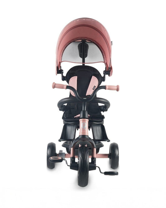 Qplay Elite Platinum 6 in 1 Trike-Height Adjustable Parent Handle Bar-360 Degrees Rotating Seat-5 Point Harness-For 10M to 6Y (Upto 25 Kg)-Pink