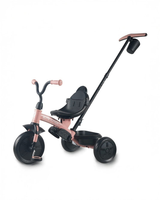 Qplay Elite Platinum 6 in 1 Trike-Height Adjustable Parent Handle Bar-360 Degrees Rotating Seat-5 Point Harness-For 10M to 6Y (Upto 25 Kg)-Pink