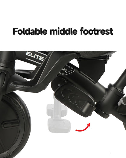 Qplay Elite Platinum 6 in 1 Trike-Height Adjustable Parent Handle Bar-360 Degrees Rotating Seat-5 Point Harness-For 10M to 6Y (Upto 25 Kg)-Black