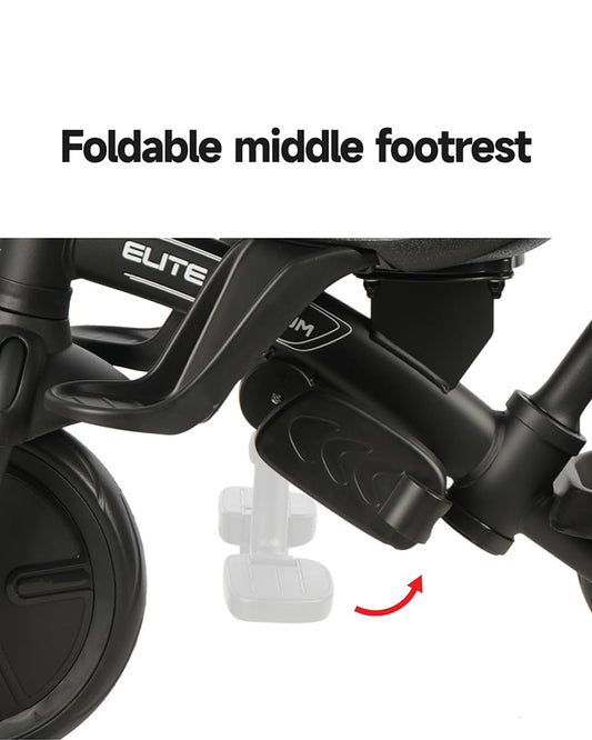 Qplay Elite Platinum 6 in 1 Trike-Height Adjustable Parent Handle Bar-360 Degrees Rotating Seat-5 Point Harness-For 10M to 6Y (Upto 25 Kg)-Black