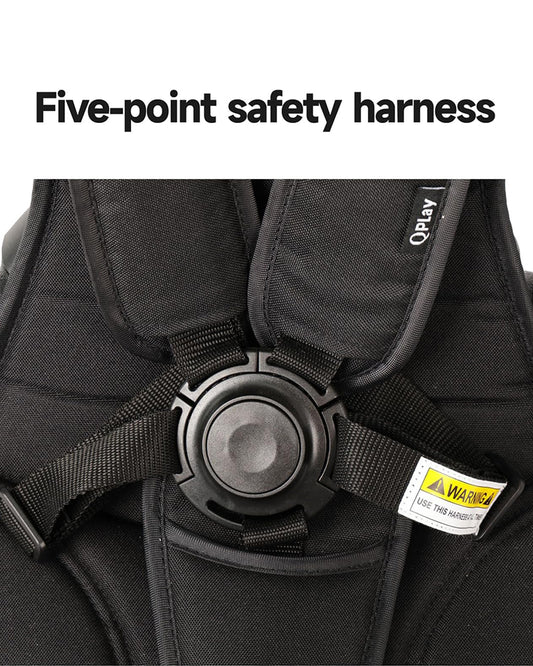 Qplay Elite Platinum 6 in 1 Trike-Height Adjustable Parent Handle Bar-360 Degrees Rotating Seat-5 Point Harness-For 10M to 6Y (Upto 25 Kg)-Black