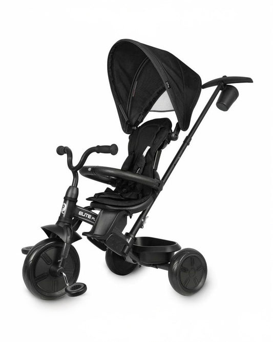 Qplay Elite Platinum 6 in 1 Trike-Height Adjustable Parent Handle Bar-360 Degrees Rotating Seat-5 Point Harness-For 10M to 6Y (Upto 25 Kg)-Black