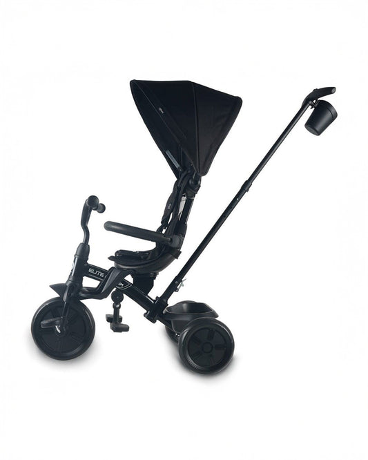 Qplay Elite Platinum 6 in 1 Trike-Height Adjustable Parent Handle Bar-360 Degrees Rotating Seat-5 Point Harness-For 10M to 6Y (Upto 25 Kg)-Black