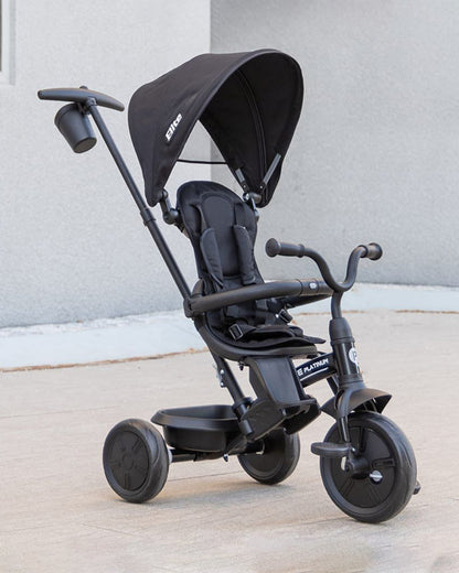 Qplay Elite Platinum 6 in 1 Trike-Height Adjustable Parent Handle Bar-360 Degrees Rotating Seat-5 Point Harness-For 10M to 6Y (Upto 25 Kg)-Black