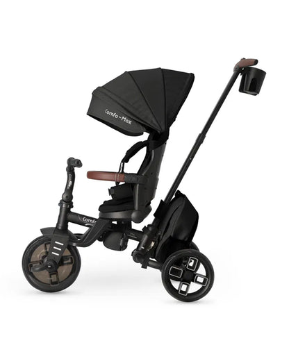 Qplay Comfo Max 7-in-1 Trike-Height Adjustable Parent Handle Bar-360 Degrees Rotating Seat-Adjustable Backrest-Foldable Frame-With Detachable Backpack-For 10M to 6Y (Upto 25 Kg)-Black