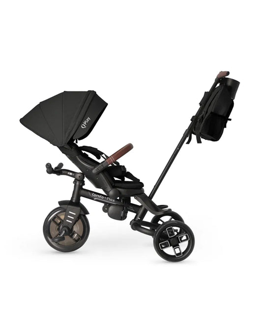 Qplay Comfo Max 7-in-1 Trike-Height Adjustable Parent Handle Bar-360 Degrees Rotating Seat-Adjustable Backrest-Foldable Frame-With Detachable Backpack-For 10M to 6Y (Upto 25 Kg)-Black