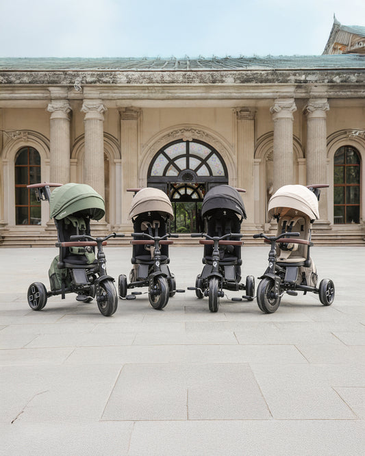 Qplay Comfo Max 7-in-1 Trike-Height Adjustable Parent Handle Bar-360 Degrees Rotating Seat-Adjustable Backrest-Foldable Frame-With Detachable Backpack-For 10M to 6Y (Upto 25 Kg)-Beige