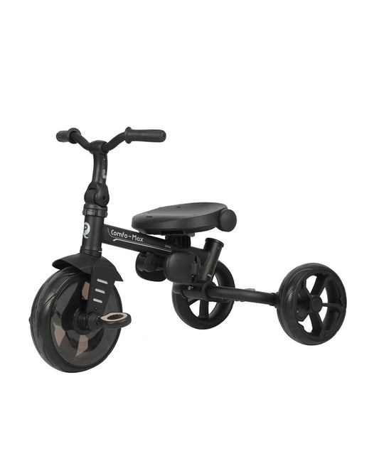 Qplay Comfo Max 7-in-1 Trike-Height Adjustable Parent Handle Bar-360 Degrees Rotating Seat-Adjustable Backrest-Foldable Frame-With Detachable Backpack-For 10M to 6Y (Upto 25 Kg)-Coffee